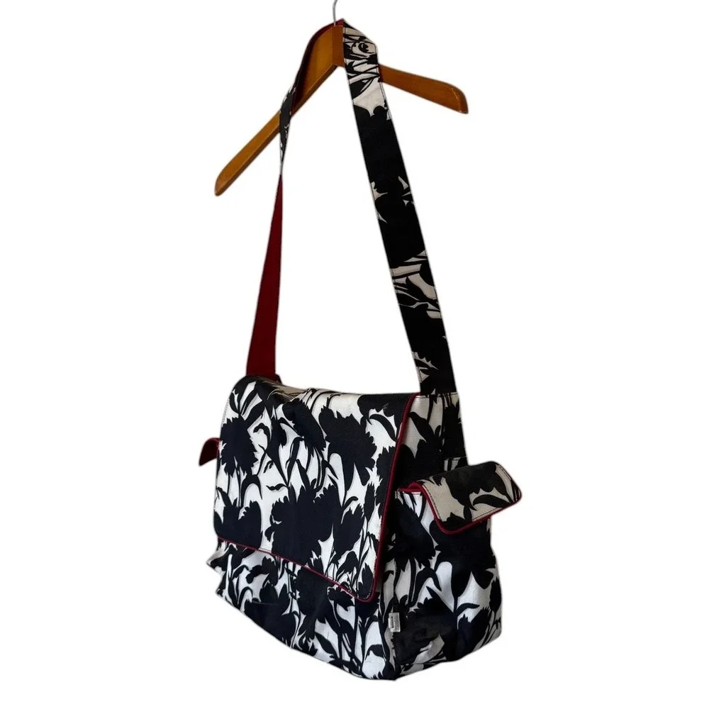 OiOi Australian Diaper Bag Mom Women Baby One Size Black Floral Canvas Messenger